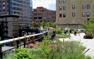 Personas en el High Line Park